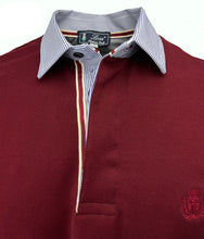 Carica l'immagine nel visualizzatore di Gallery, POLO Uomo Piquet Bordeaux Collo Rigato Bianco Blu