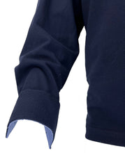 Carica l'immagine nel visualizzatore di Gallery, POLO Uomo Piquet Manica Lunga Blu Navy Collo Oxford