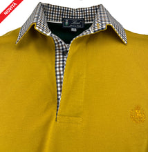 Carica l'immagine nel visualizzatore di Gallery, POLO Uomo Piquet Manica Lunga Senape Collo Quadretti