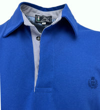 Carica l'immagine nel visualizzatore di Gallery, POLO Uomo Piquet Manica Lunga Blu Royal Collo In Tinta