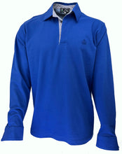 Carica l'immagine nel visualizzatore di Gallery, POLO Uomo Piquet Manica Lunga Blu Royal Collo In Tinta