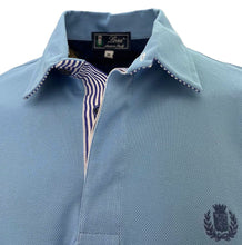 Carica l'immagine nel visualizzatore di Gallery, Maglia Polo Piquet Azzurro collo Camicia In Tinta