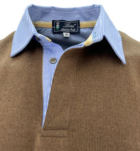 Carica l'immagine nel visualizzatore di Gallery, POLO UOMO COSTA Castagna collo Rigato con fascia
