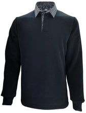 Carica l'immagine nel visualizzatore di Gallery, POLO Felpa BLU Navy Collo Fantasia