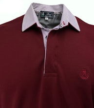 Carica l'immagine nel visualizzatore di Gallery, POLO Uomo Piquet Bordeaux Collo Rigato Bianco e Bordeaux