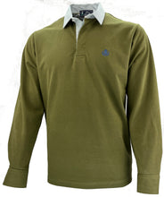 Carica l'immagine nel visualizzatore di Gallery, Maglia Polo Piquet Verde Oliva Collo Camicia Rigato