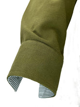 Carica l'immagine nel visualizzatore di Gallery, Maglia Polo Piquet Verde Oliva Collo Camicia Rigato