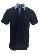 Carica l'immagine nel visualizzatore di Gallery, POLO Piquet Uomo Blu Navy collo Fantasia