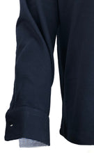 Carica l'immagine nel visualizzatore di Gallery, POLO Piquet Blu navy manica lunga collo a righe bianche e blu