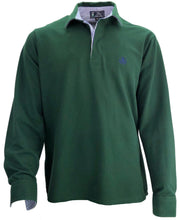 Carica l'immagine nel visualizzatore di Gallery, POLO UOMO Piquet Verde Bottiglia Collo Rigato in tinta