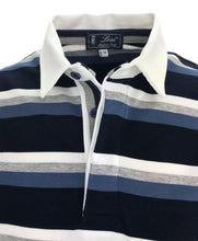 Carica l'immagine nel visualizzatore di Gallery, POLOJersey Cotone Rigato Avio Blu