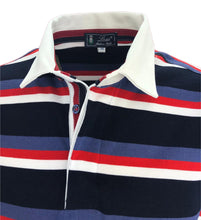 Carica l'immagine nel visualizzatore di Gallery, POLO Jersey Cotone Rigato Rosso Blu