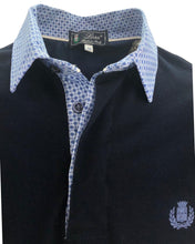 Carica l'immagine nel visualizzatore di Gallery, POLO Piquet Uomo Blu Navy collo Fantasia