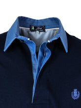 Carica l'immagine nel visualizzatore di Gallery, POLO Piquet Uomo Blu Navy Jeans manica lunga
