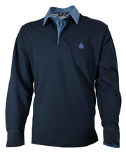 Carica l'immagine nel visualizzatore di Gallery, POLO Piquet Uomo Blu Navy Jeans manica lunga