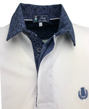 Carica l'immagine nel visualizzatore di Gallery, POLO Piquet Uomo Bianca Collo Fantasia fiori
