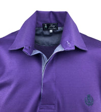 Carica l'immagine nel visualizzatore di Gallery, POLO Piquet Uomo Viola collo In Tinta