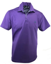 Carica l'immagine nel visualizzatore di Gallery, POLO Piquet Uomo Viola collo In Tinta