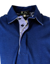 Carica l'immagine nel visualizzatore di Gallery, Piquet Uomo Blu navy Collo in Tinta