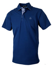 Carica l'immagine nel visualizzatore di Gallery, Piquet Uomo Blu navy Collo in Tinta