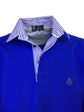 Carica l'immagine nel visualizzatore di Gallery, POLO Piquet Royal Blu collo righe bianche e blu