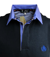 Carica l'immagine nel visualizzatore di Gallery, POLO Cotone Elasticizzato Blu Navy collo bandierine