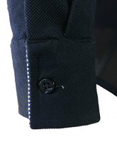 Carica l'immagine nel visualizzatore di Gallery, POLO Piquet Blu navy manica lunga collo a righe bianche e blu