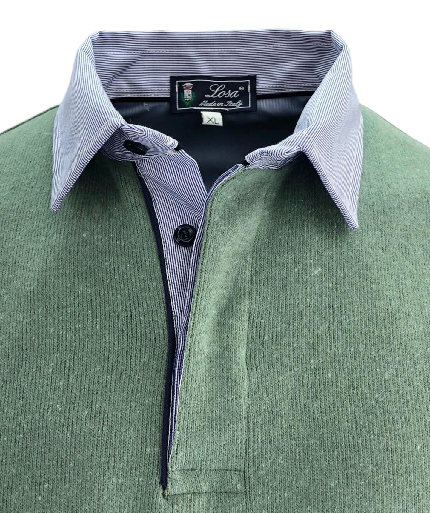 POLO UOMO COSTA Salvia Collo Rigatino