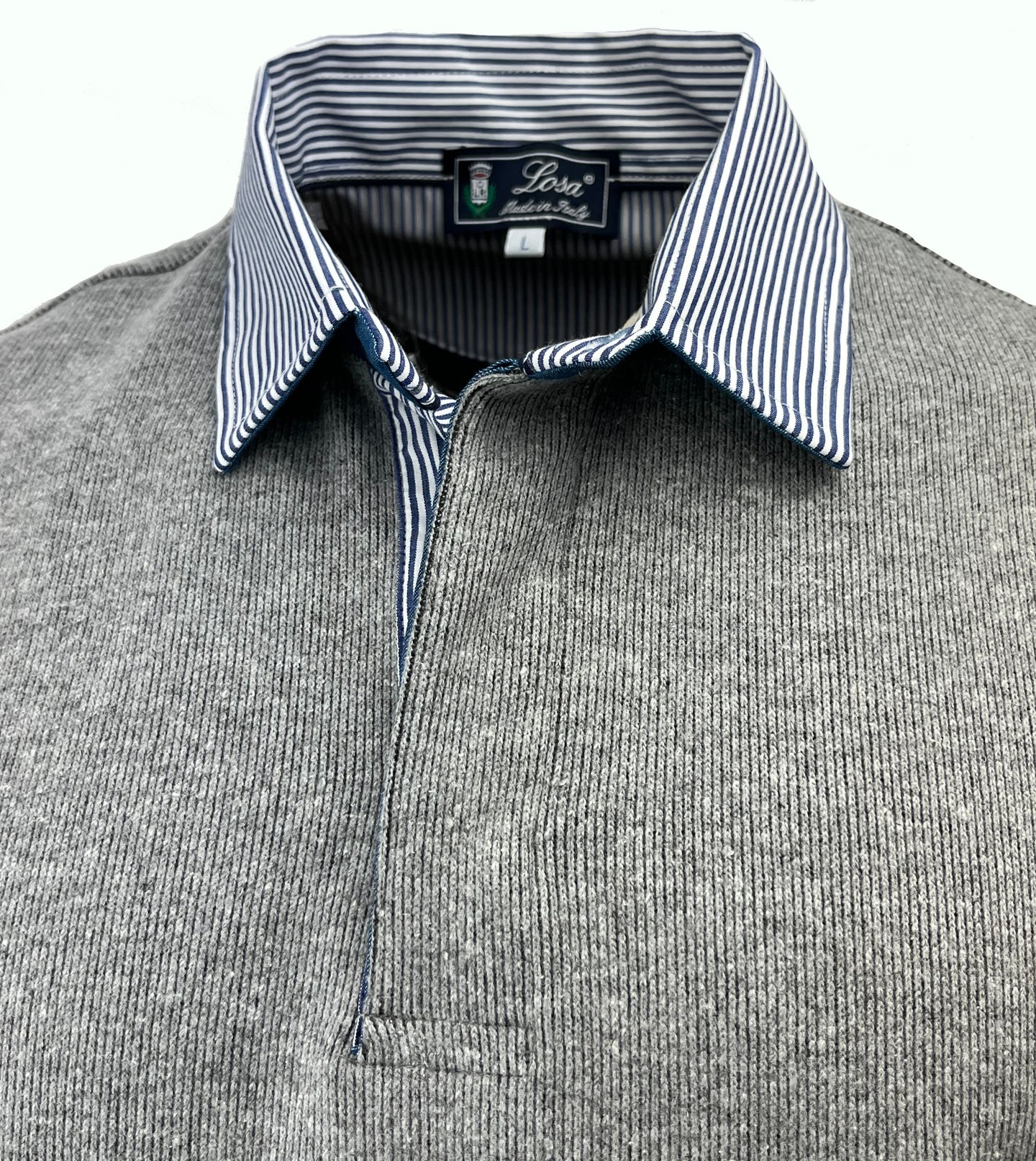 POLO  IN COSTA  Grigio Smog Collo Rigato