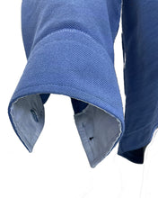 Carica l&#39;immagine nel visualizzatore di Gallery, Maglia Polo Piquet Avio Collo Camicia  Rigatino Azzurro
