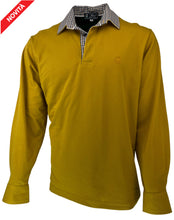 Carica l'immagine nel visualizzatore di Gallery, POLO Uomo Piquet Manica Lunga Senape Collo Quadretti
