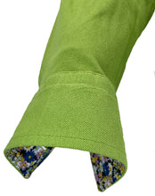 Carica l'immagine nel visualizzatore di Gallery, POLO Uomo Piquet Manica Lunga Verde Brillante Collo Fantasia Fiori
