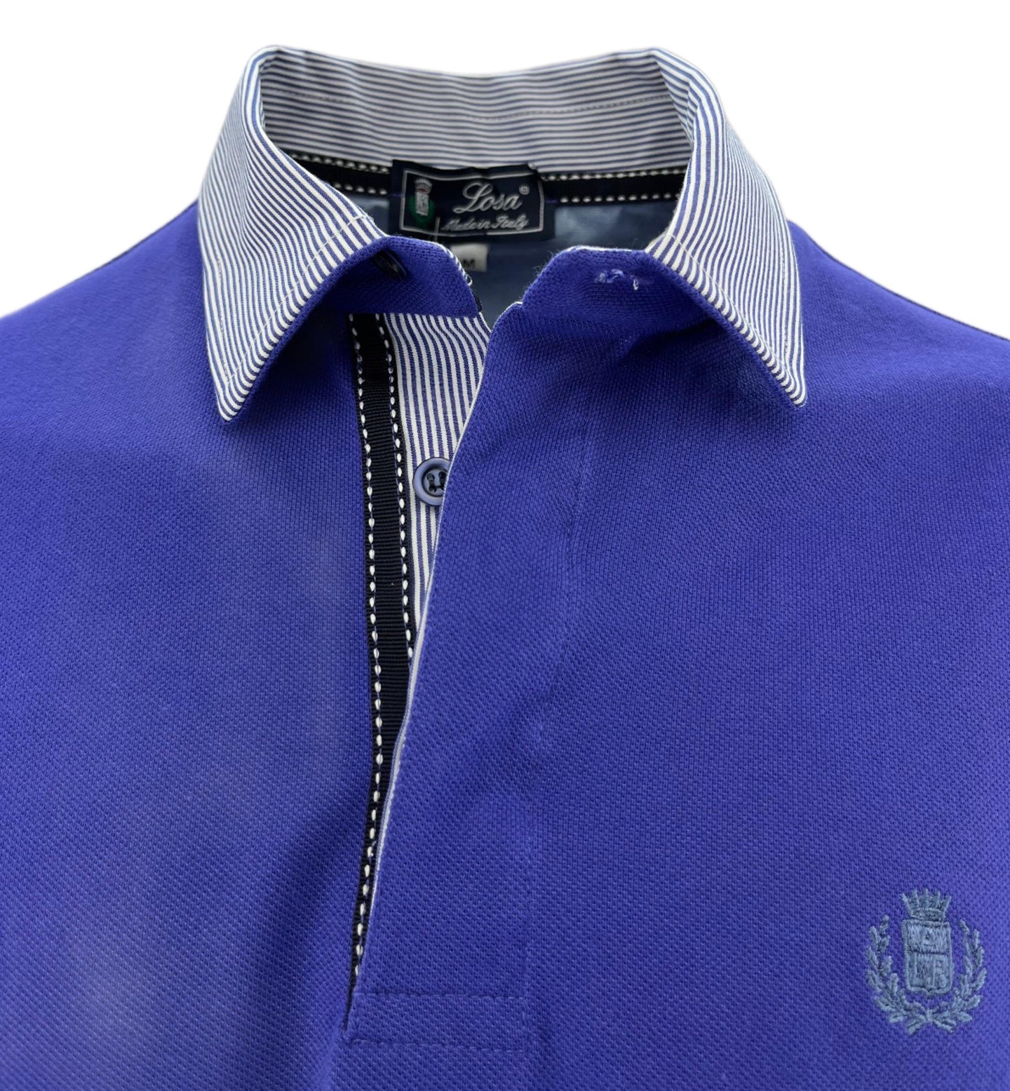 Maglia Polo Piquet Viola Collo Camicia Rigato