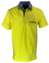 Carica l'immagine nel visualizzatore di Gallery, Piquet  Uomo  Manica Corta Giallo Limone collo Oxford Jeans
