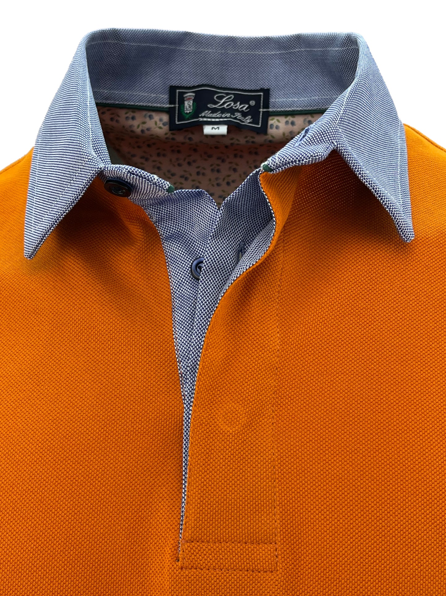 Maglia Polo Piquet Arancio Zucca collo Camicia Oxford