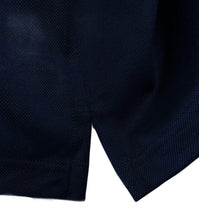 Carica l&#39;immagine nel visualizzatore di Gallery, Piquet Uomo Blu Navy In Tinta Unita Collo Camicia Filo Scozia
