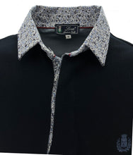 Carica l&#39;immagine nel visualizzatore di Gallery, Piquet Uomo Blu  Navy ColloFantasia Fiori
