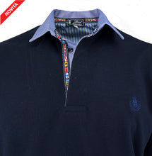 Carica l'immagine nel visualizzatore di Gallery, POLO Uomo Piquet Manica Lunga Blu Navy Collo Oxford
