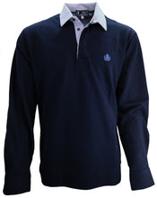 Carica l&#39;immagine nel visualizzatore di Gallery, POLO Piquet Blu Navy collo a righe bianche e blu
