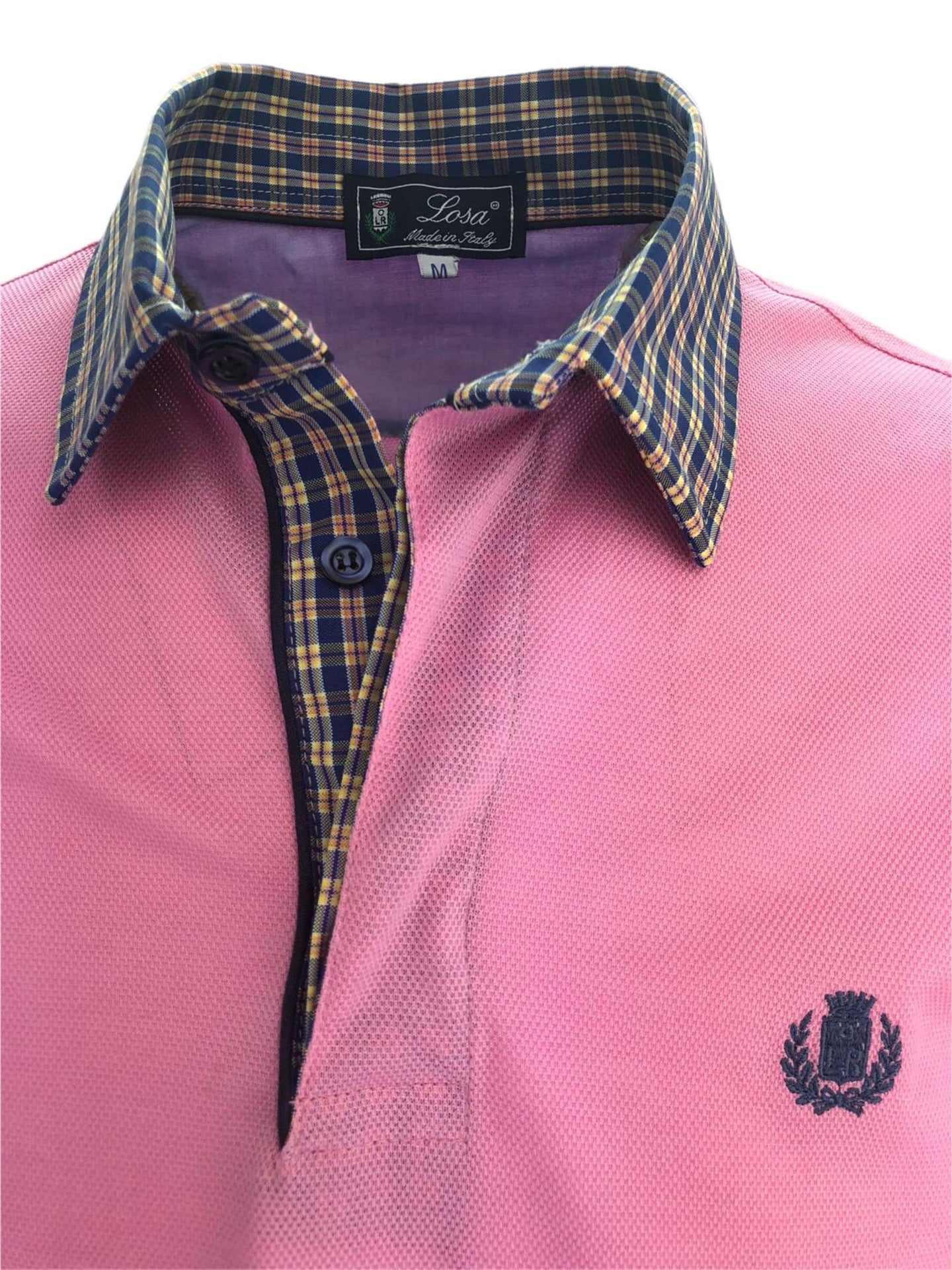 POLO Piquet Uomo Rosa Collo Quadretti