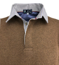 Carica l&#39;immagine nel visualizzatore di Gallery, POLO UOMO COSTA Castagna collo Rigato
