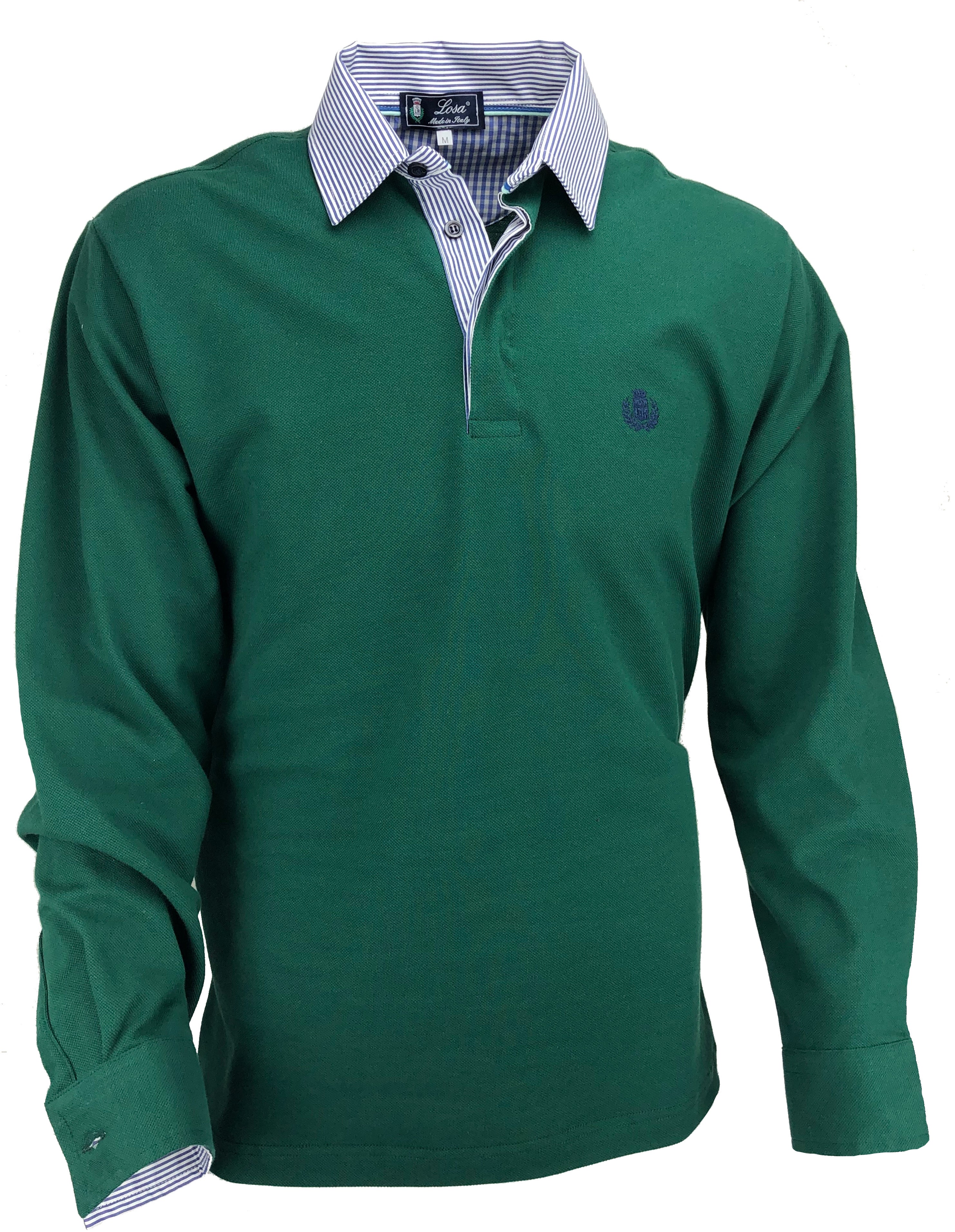 POLO Piquet Collo Camicia a righe Uomo Verde - Main Image