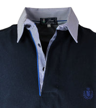 Carica l&#39;immagine nel visualizzatore di Gallery, POLO UOMO Piquet Blu Navy Millerighe
