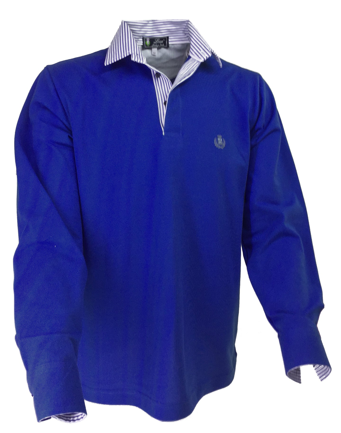 POLO Piquet Royal Blu collo righe bianche e blu